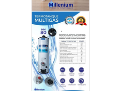 TERMOTANQUE MULTI GAS MILLENIUM 80 LITROS SUPERIOR.