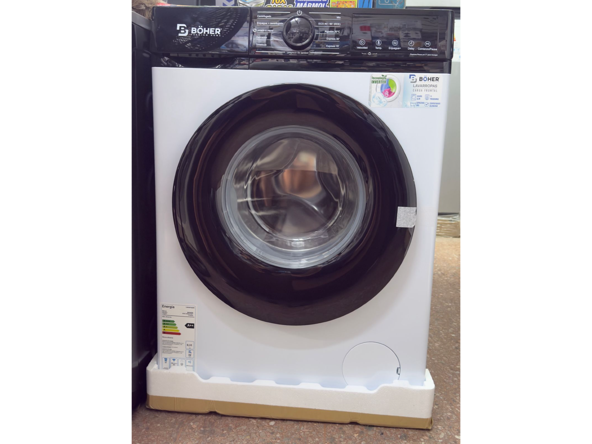 Lavarropas boher automático 6 kilos 1000 rpp Inverter