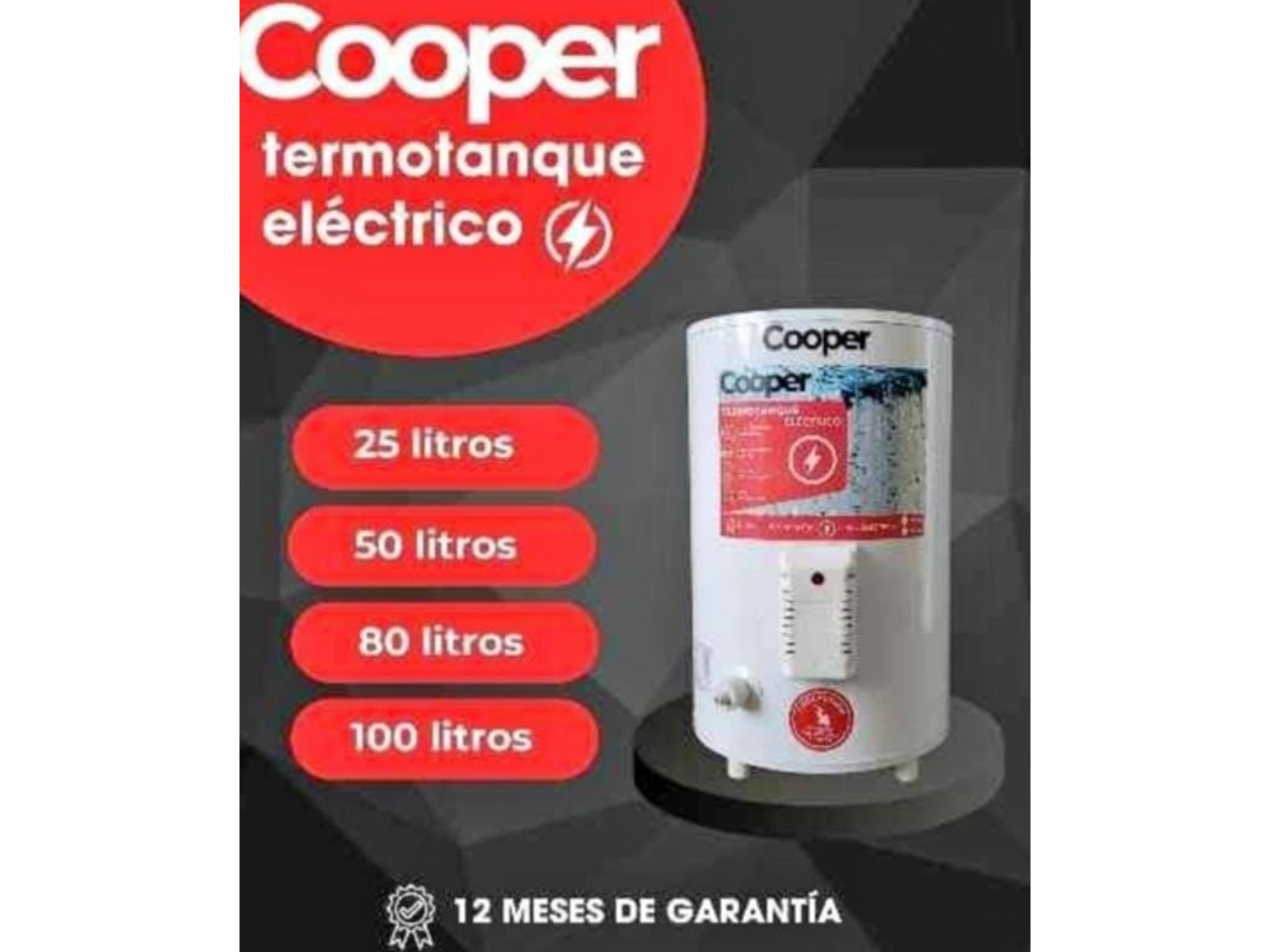 TERMOTANQUE COOPER DE 80 LITROS