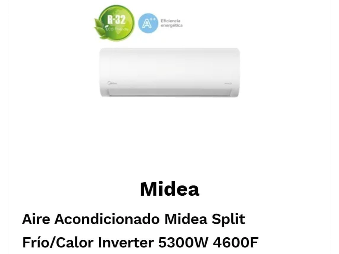 Aire midea inverter de 5300w