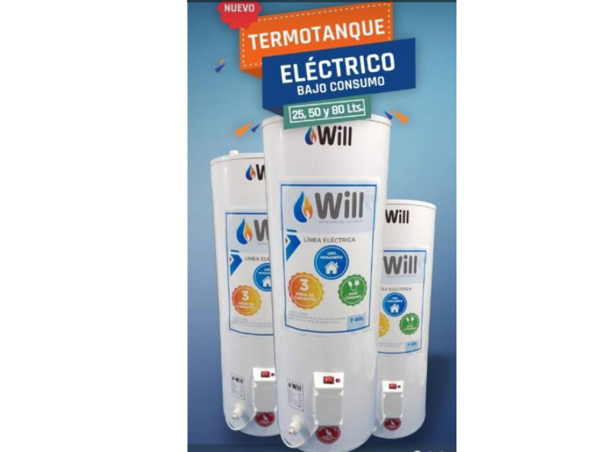 TERMOTANQUE WILL DE 50 LITROS ELECTRICO