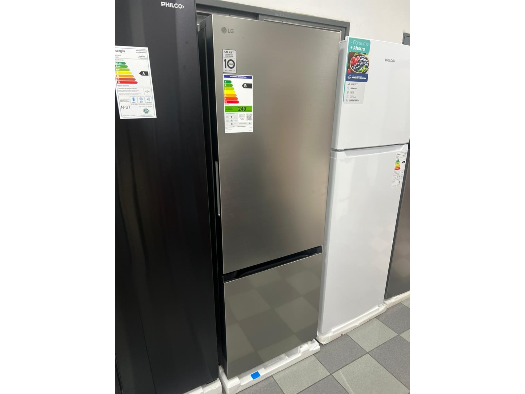 HELADERA C/FREEZER INFERIOR 335LTS DOOR COOLING LG*