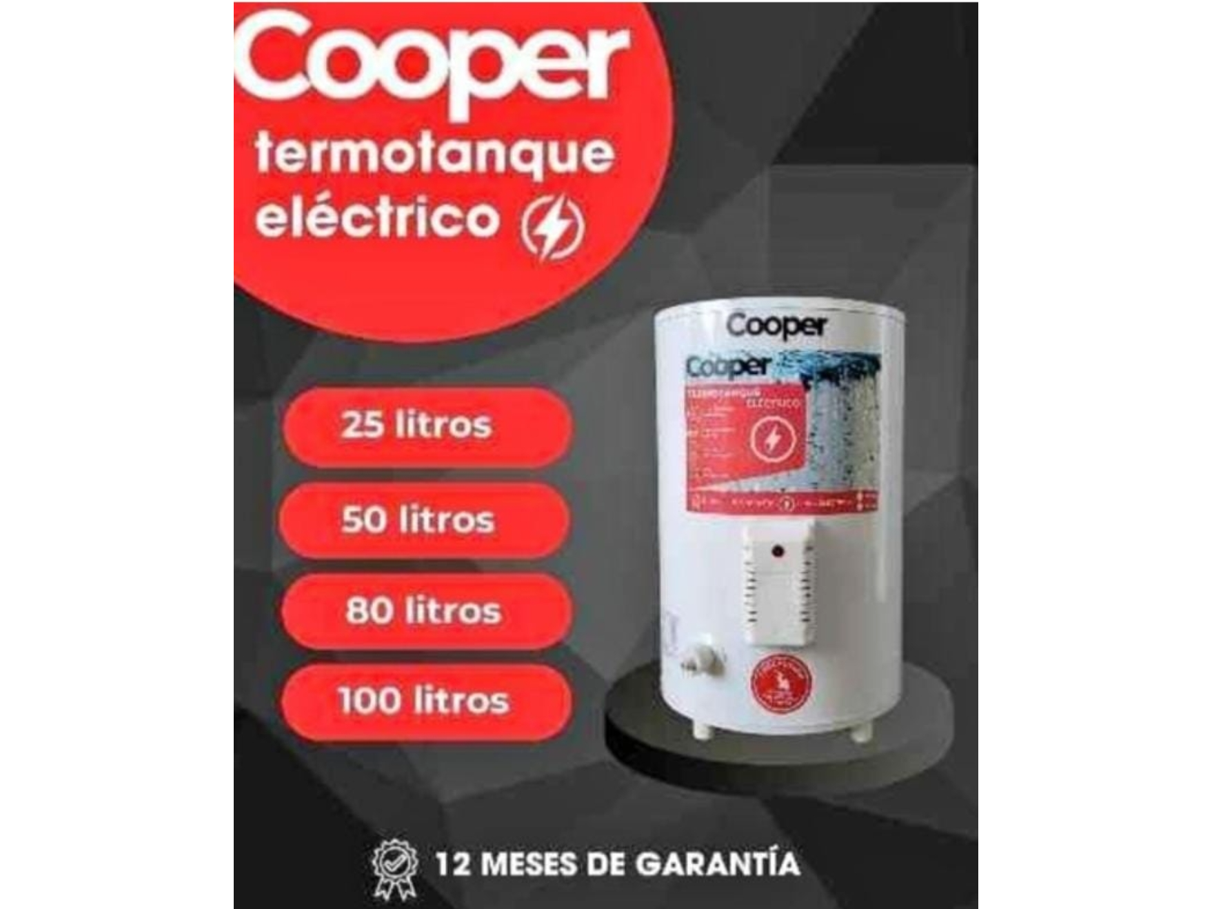 TERMOTANQUE COOPER DE 100 LITROS