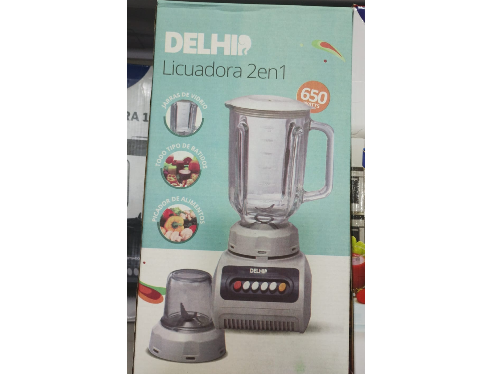 LICUADORA DELHIP DE 650W (VIDRIO)