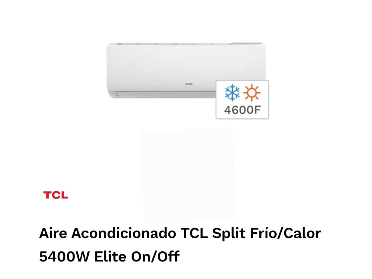 AIRE TCL DE 5400W (4.600 FRIGORIAS)