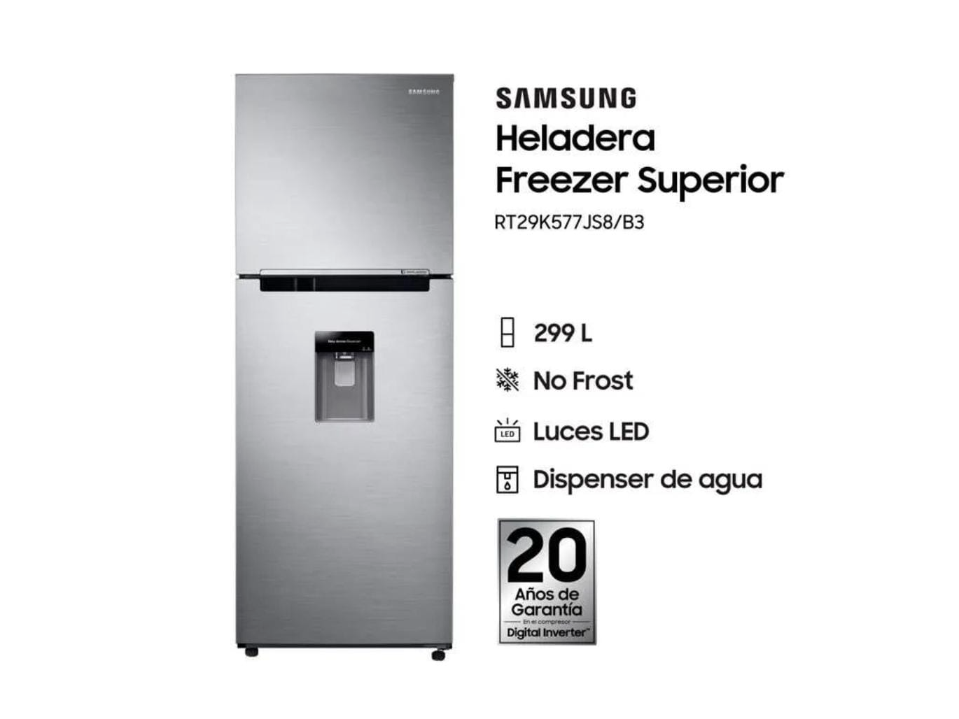 Heladera Samsung 299L no frost