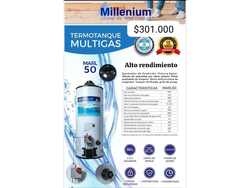 Termotanque millenium multi gas 50 litros