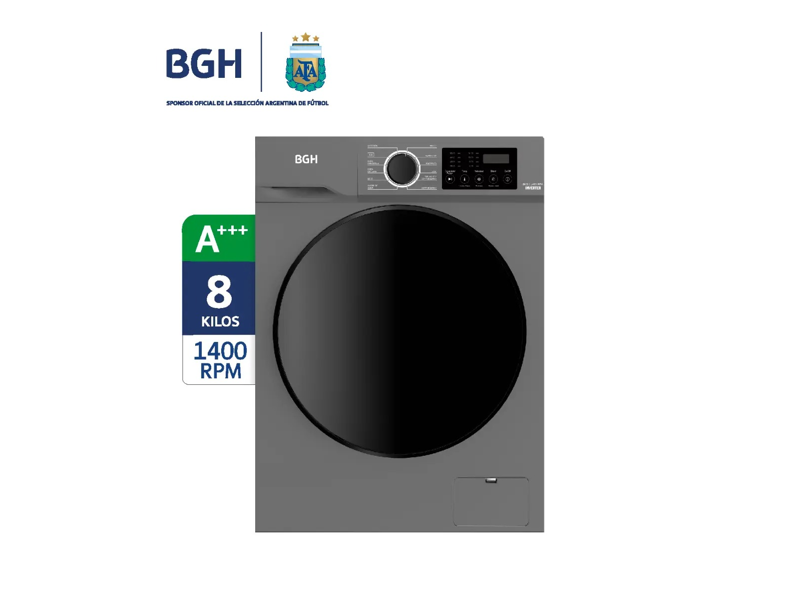 LAVARROPAS BGH 6KG / 8KG INVERTER GRIS