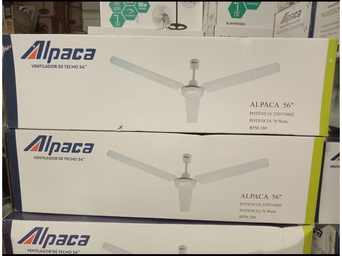 VENTILADOR ALPACA DE TECHO SIN LUZ