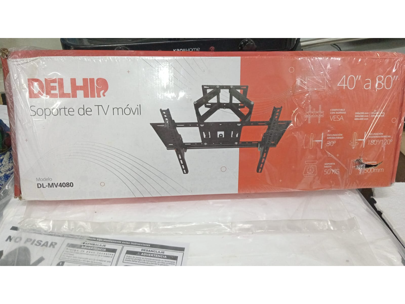 Soporte con brazo Imclinable de 40" a 80"