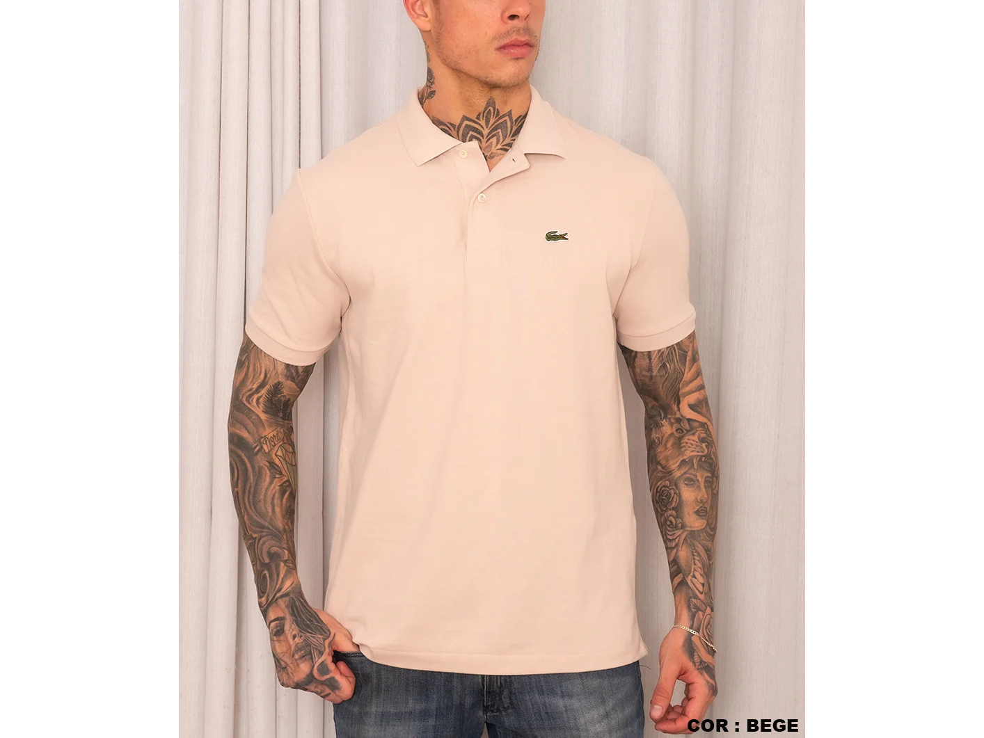 Polo Lacoste crema