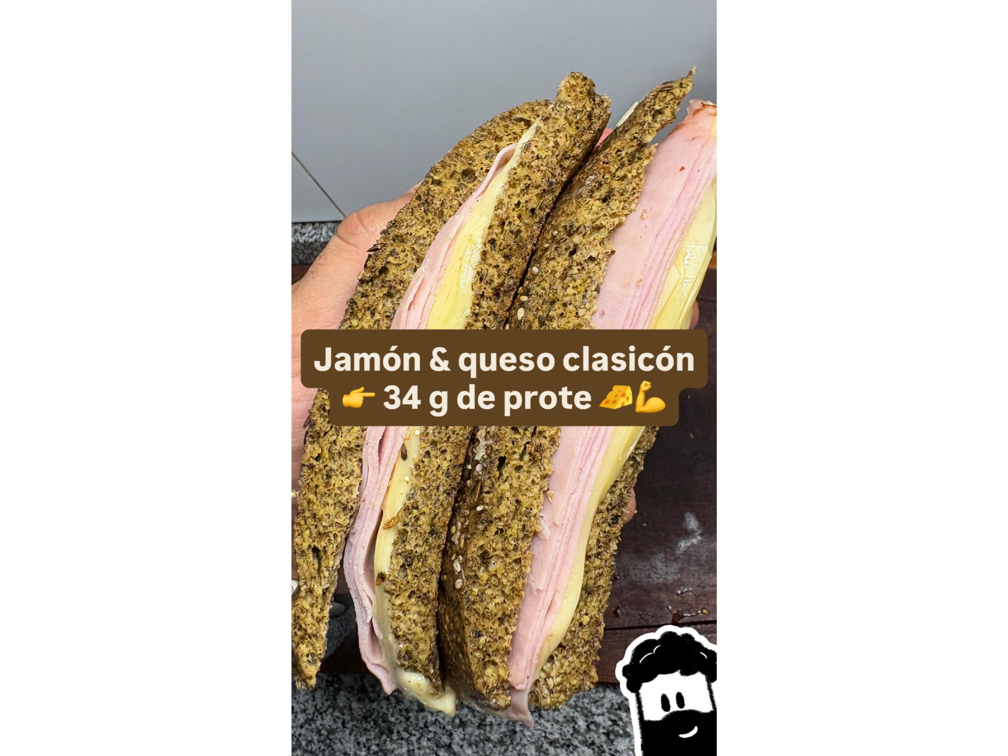 JAMÓN Y QUESO 🥓🧀- 34gr de Proteína