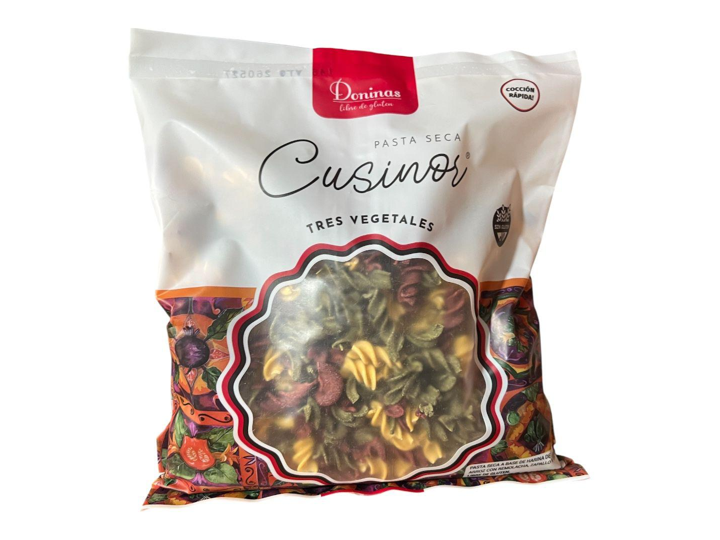 FIDEO DONINAS TIRABUZON 3 VEGETALES SIN GLUTEN 400GR