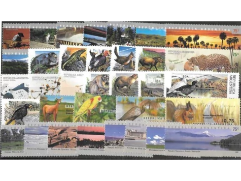 PARQUE NACIONALES + PAISAJES - ARGENTINA, Colección de los 34 sellos, nuevas mint.