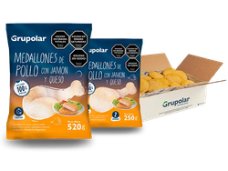 MEDALLÓN POLLO JAMON/QUESO- Grupolar -X 6KG