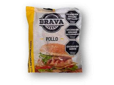 HAMBURGUESA BRAVA POLLO X 60UN X 80 GRS