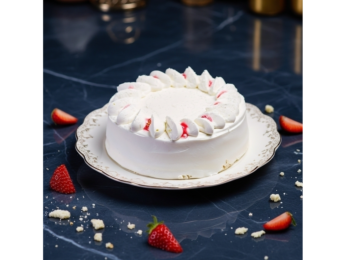 Torta frutilla con dulce de leche