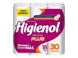 Higienol doble hoja x18 rollos.