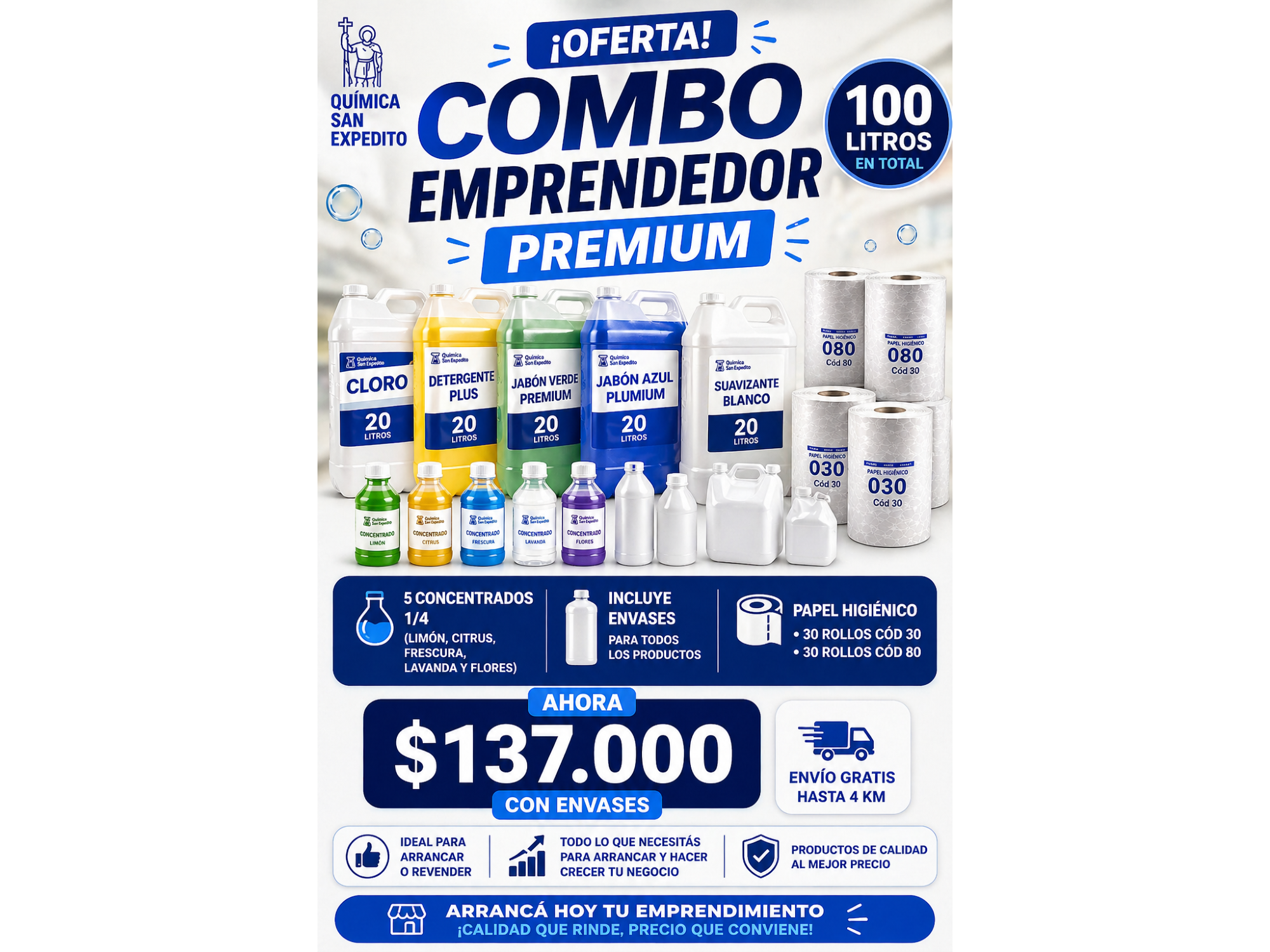 📦 COMBO EMPRENDEDOR PREMIUM – CON ENVASES