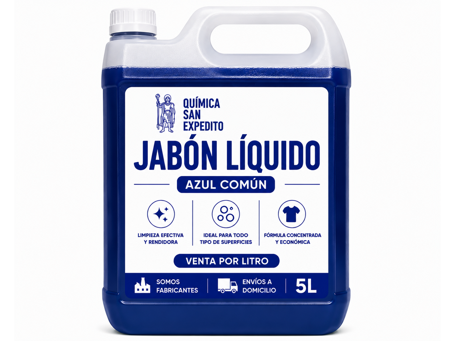 Jabón líquido azul común