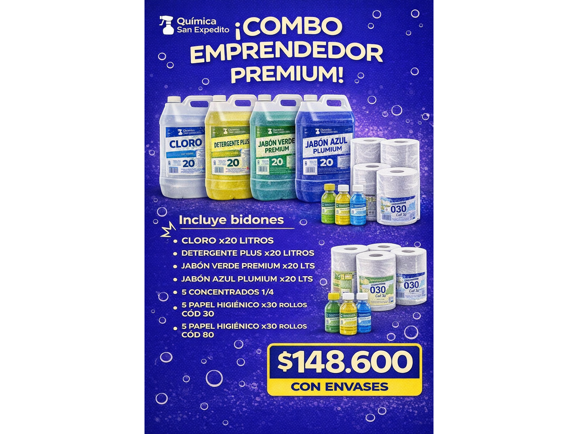 📦 COMBO EMPRENDEDOR PREMIUM – CON ENVASES