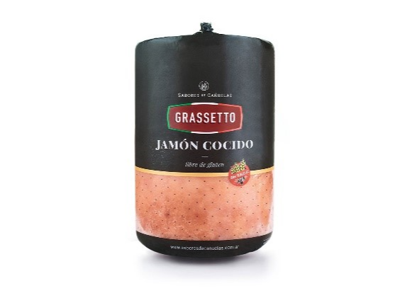 JAMON COCIDO NATURAL CON CUERO GRASSETTO X 1 KG