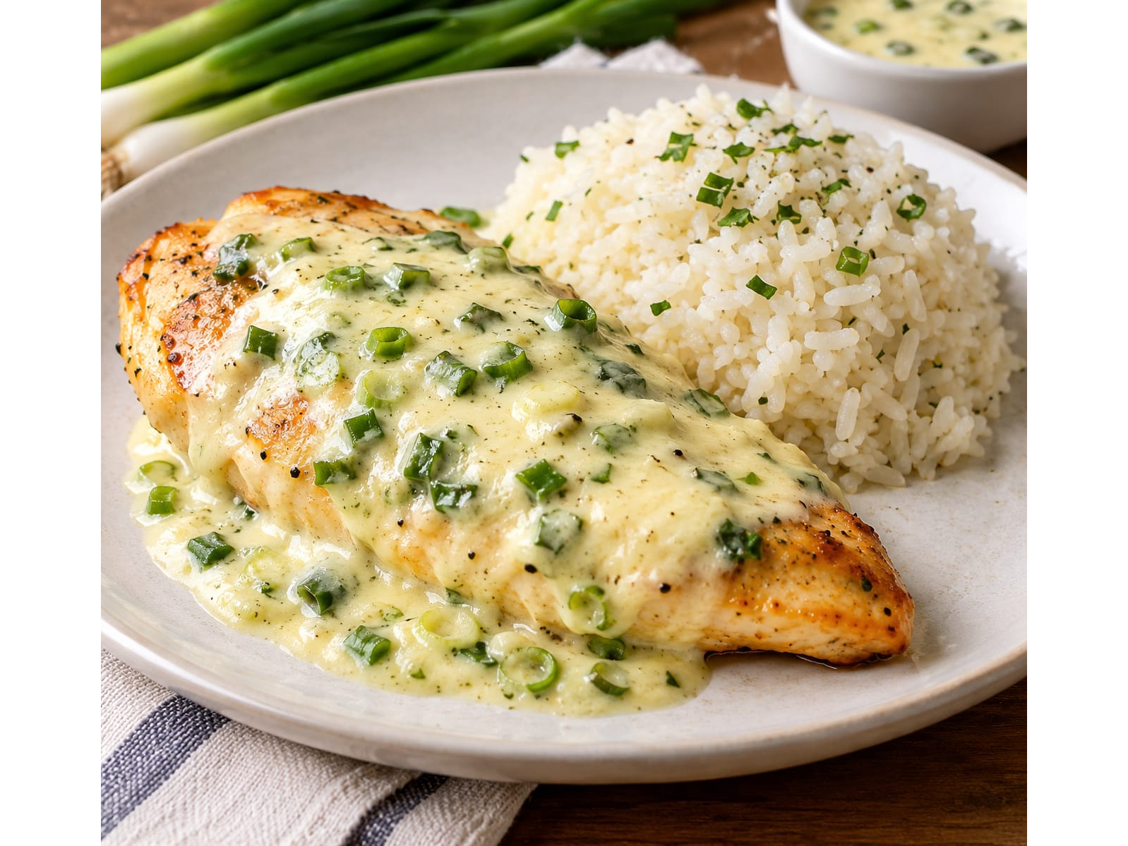 Pollo al verdeo con arroz