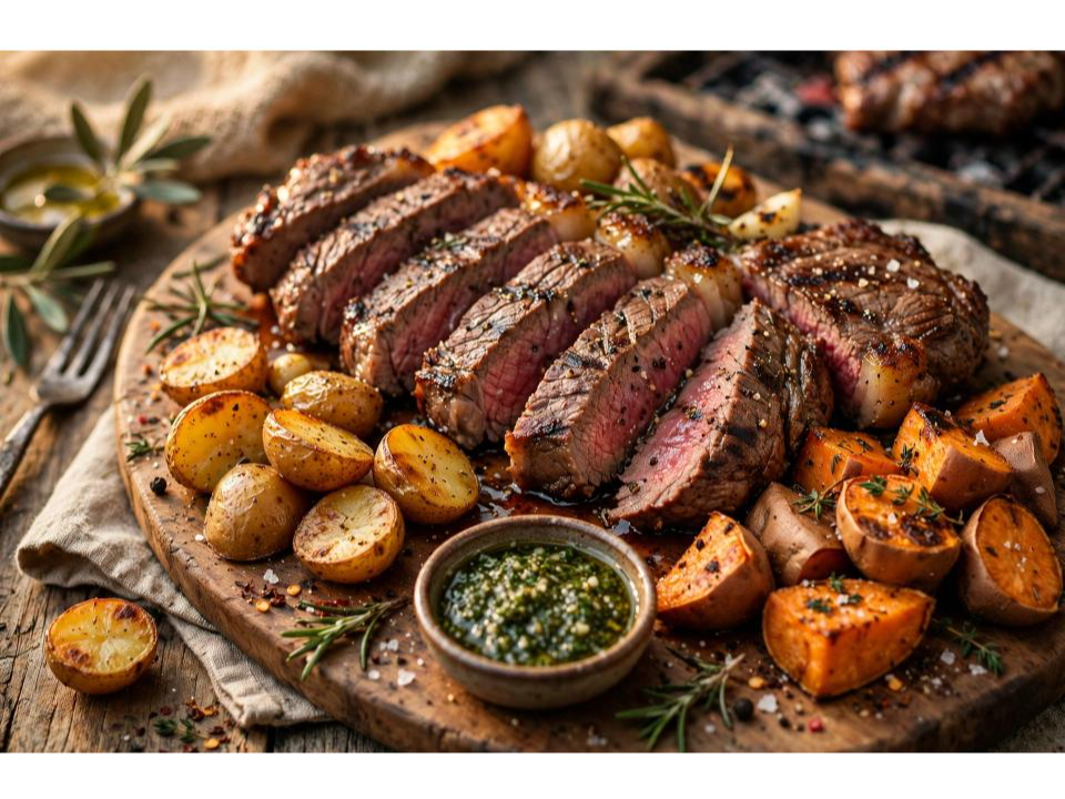 CARNE ASADA C/ PAPAS HORNEADAS
