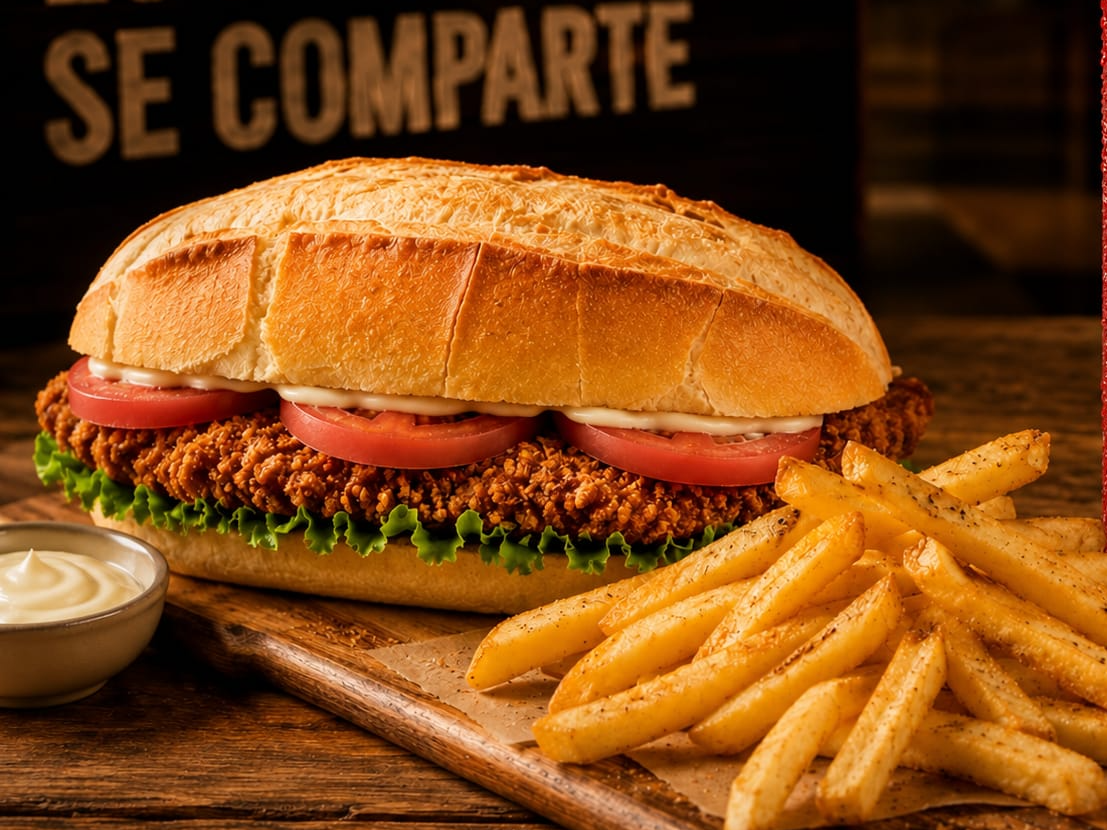 SANDWICH DE MILANESA COMPLETO C/ FRITAS