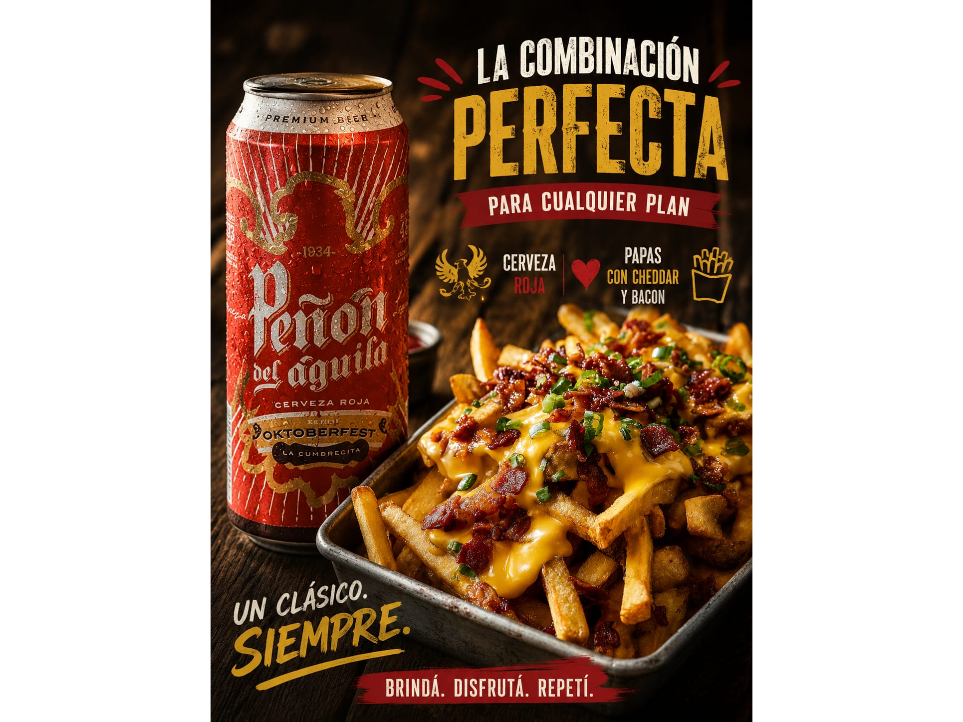 Papas con Cheddar y Bacon