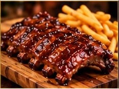 RIBS BBQ + FRITAS + SALSAS