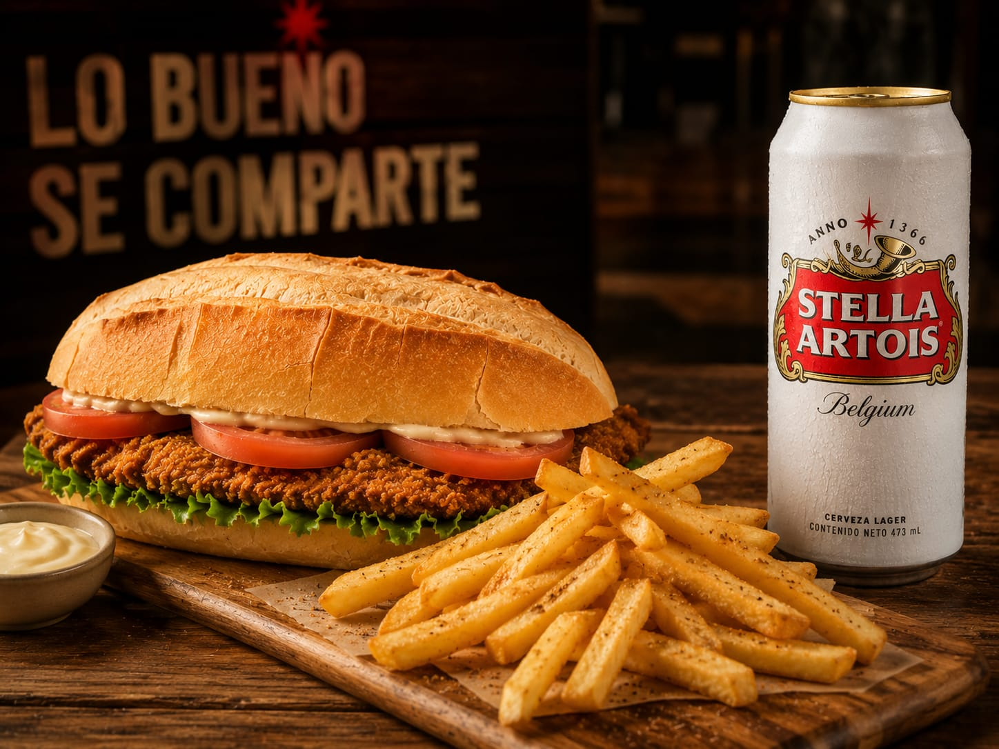 Sandwich de Milanesa completa c/papas.