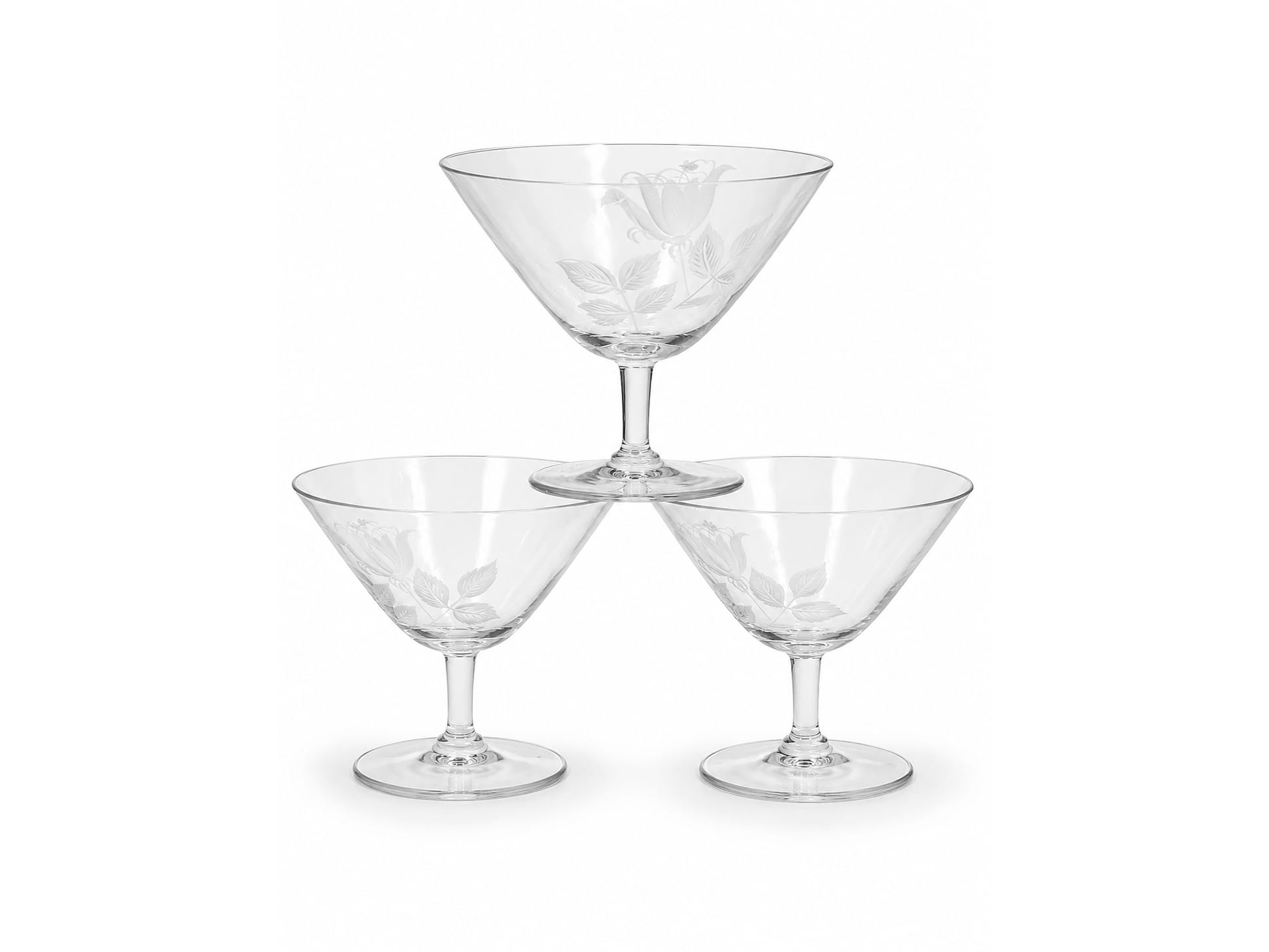 COPA CRISTAL DE POSTRE ANTIGUO X 3