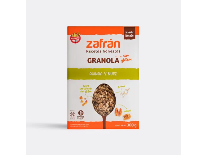 Zafrán Granola Quinoa y Nuez Sin Gluten x300g