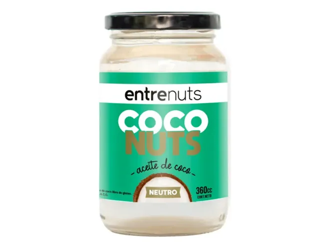 Aceite de Coco Neutro Sin Sabor ni Aroma Entrenuts x 360cc
