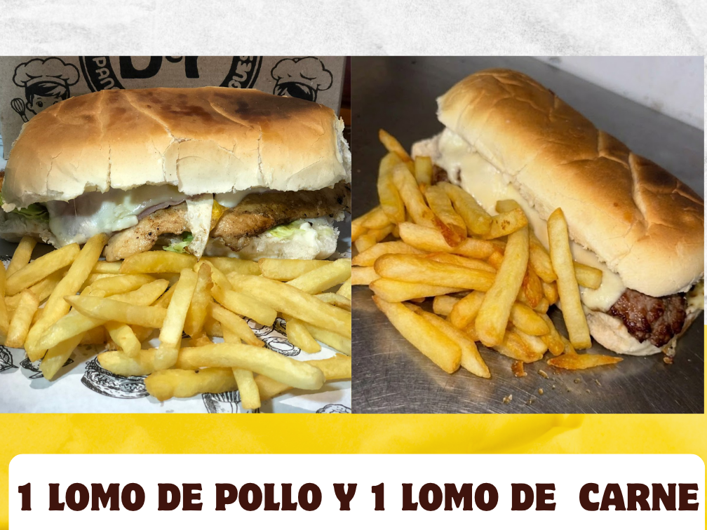 1 Lomo Pollo y 1 Lomo Carne