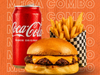 1 monedita con fritas mas una lata de coca