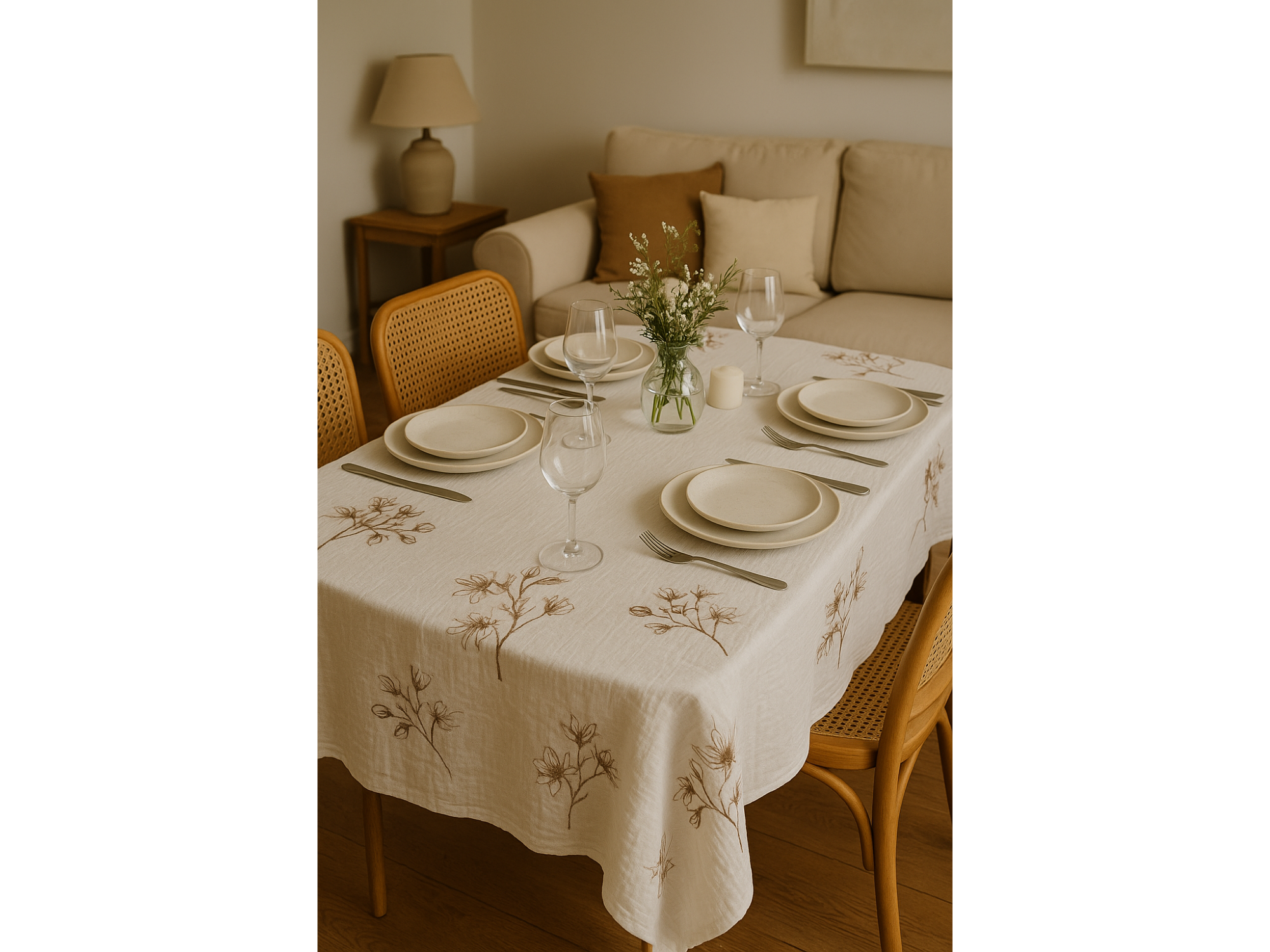 Mantel gasa estampado