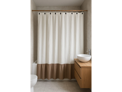 Cortina de baño tusor con volado combinada