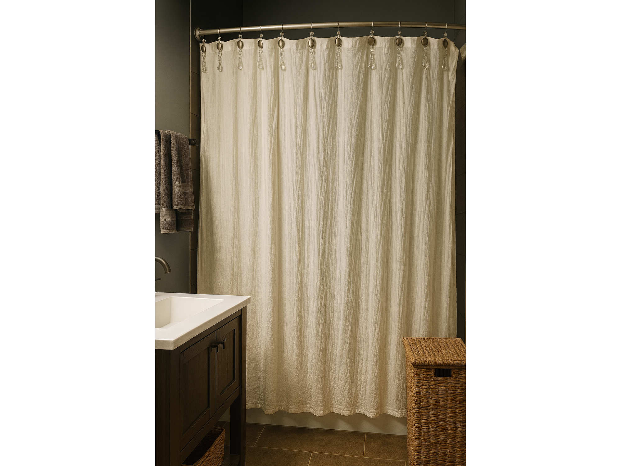 Cortina de baño gasa simple lisa