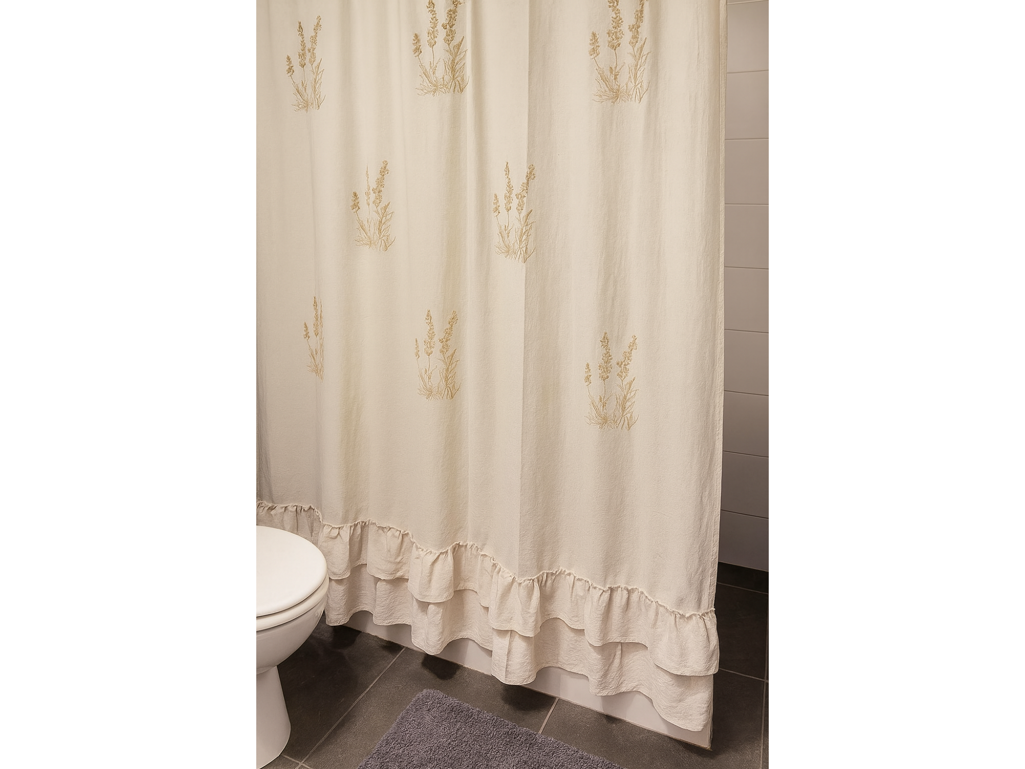 Cortina de baño gasa doble volado