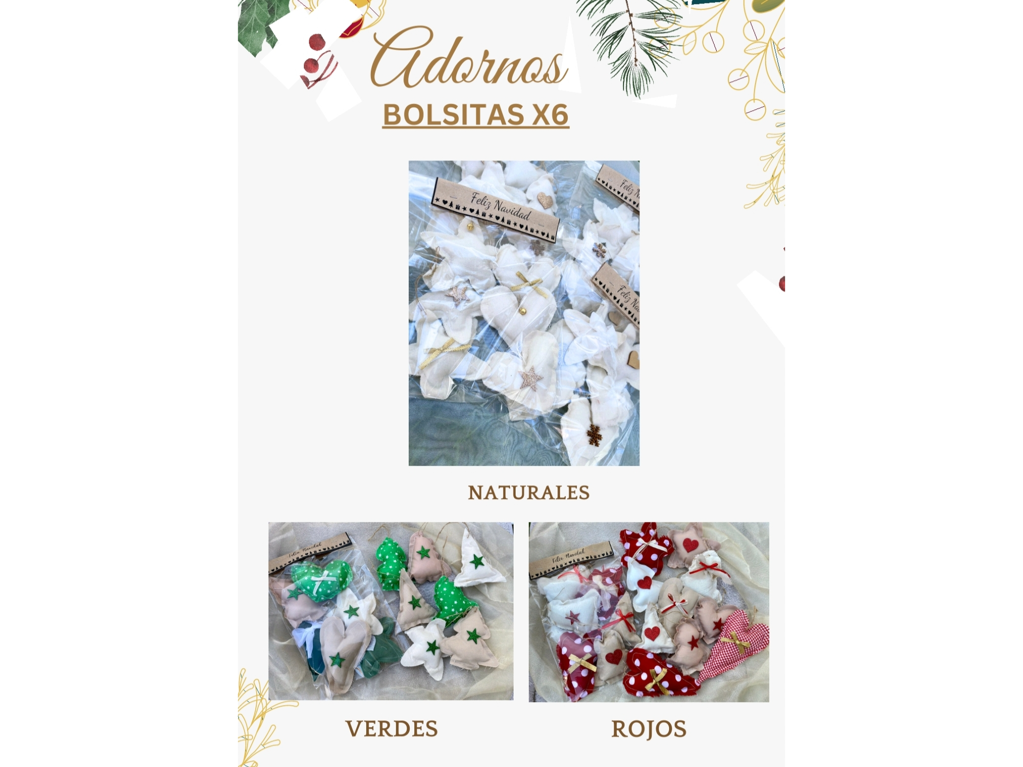 Adornos x 6 u