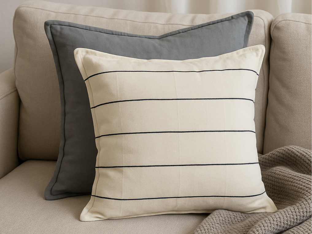 Funda de almohadon rayadas