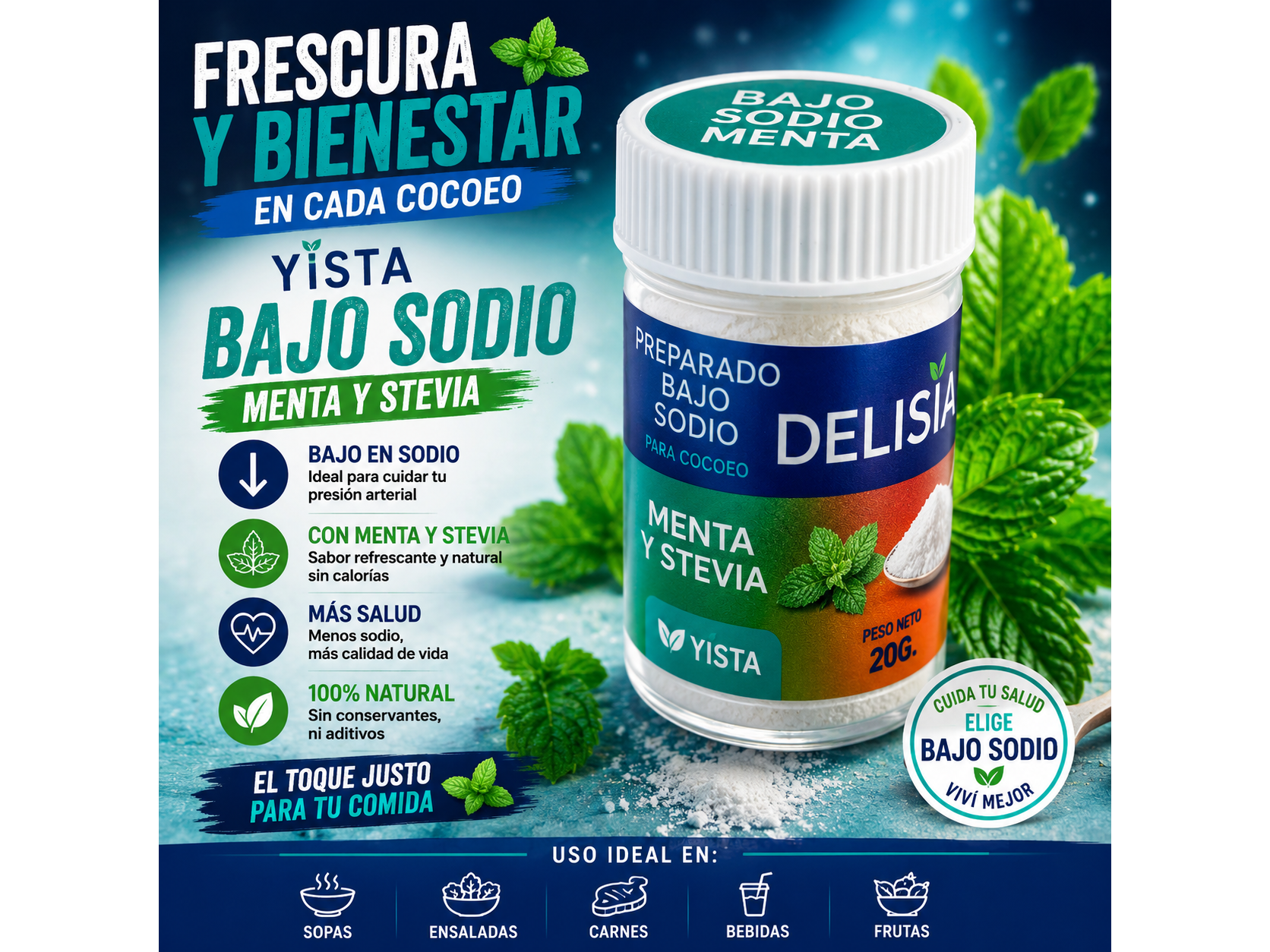 Yista bajo sodio menta