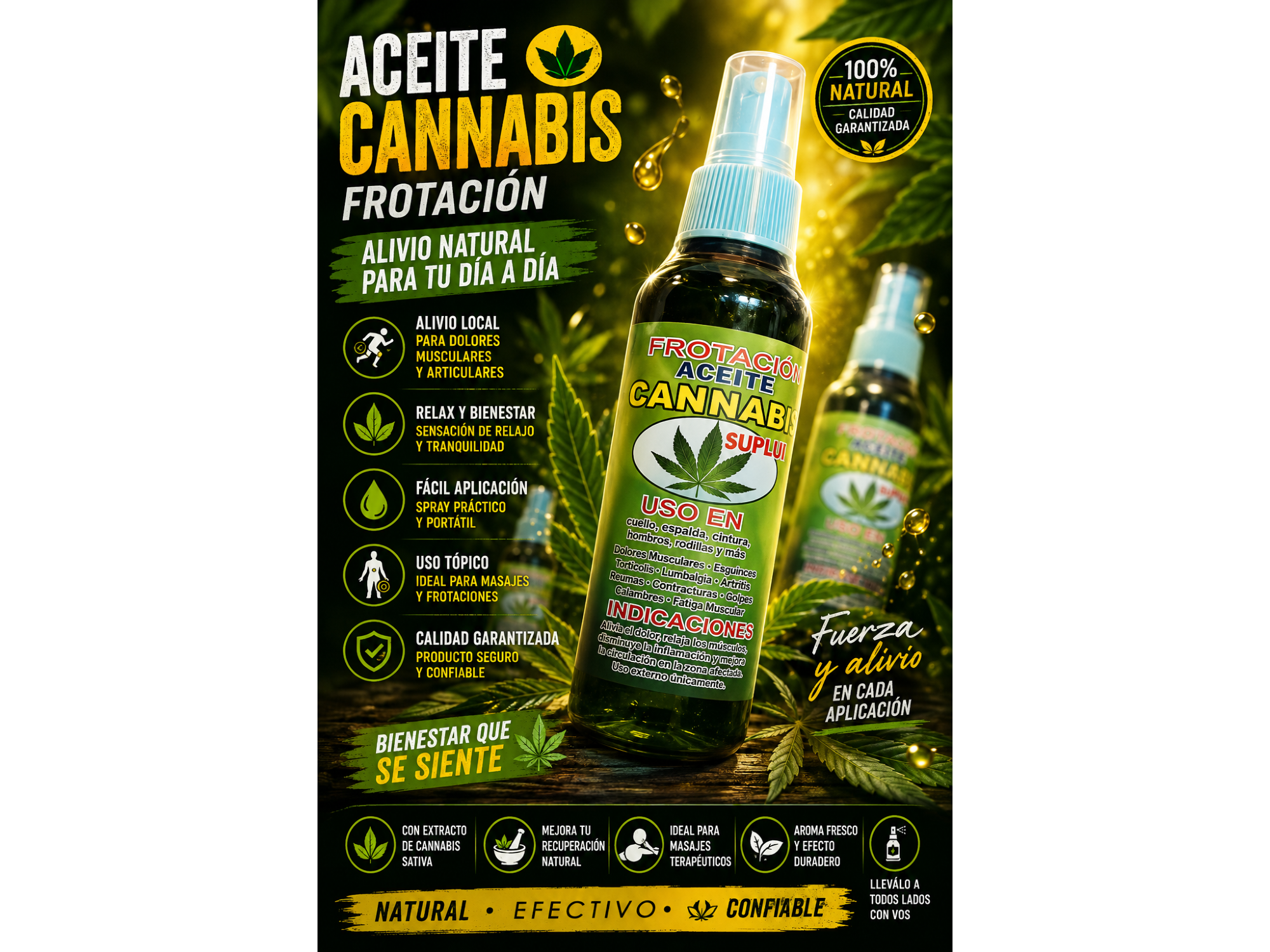 Cannabis frotacion spray