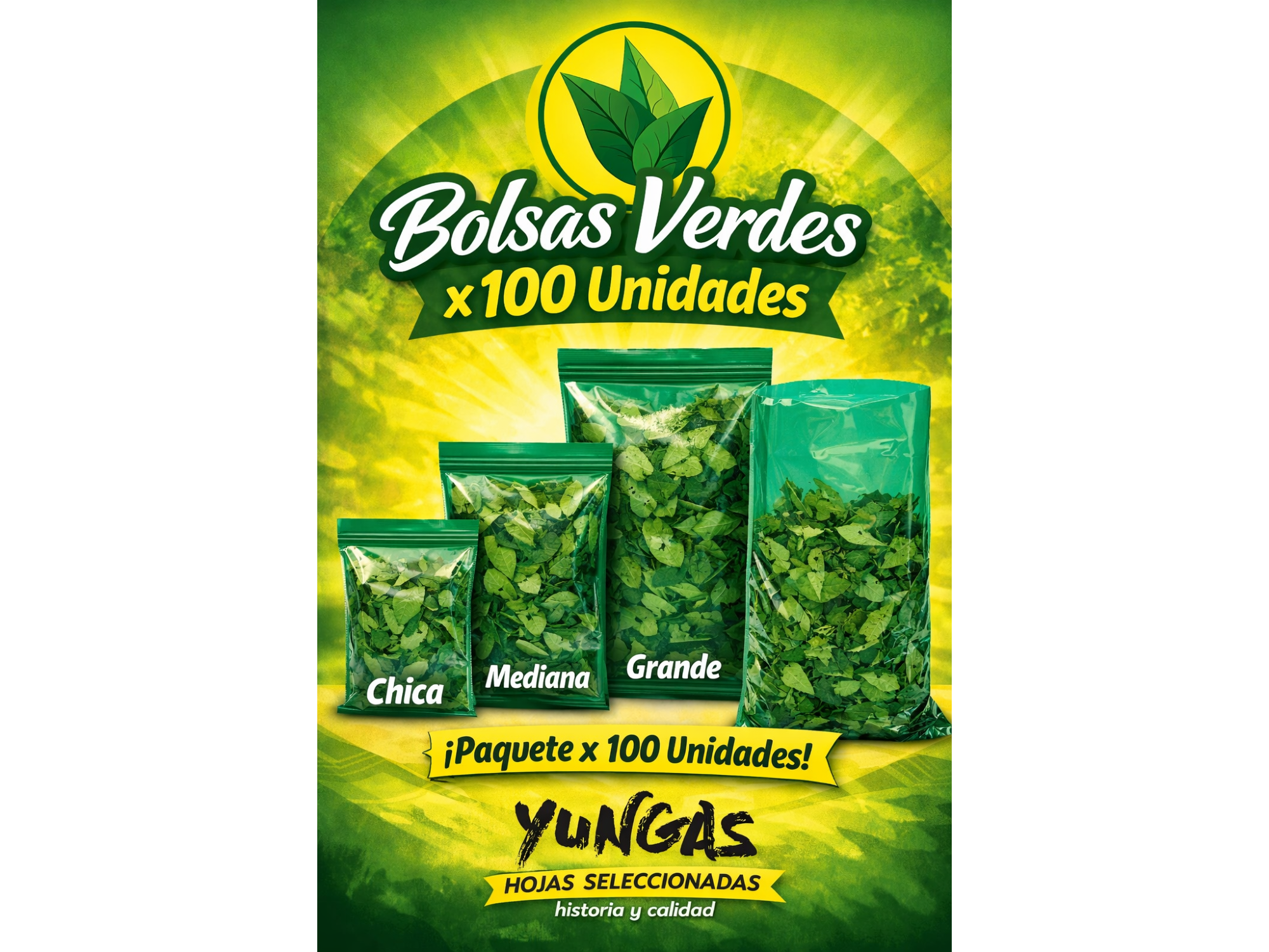 Bolsas verdes para fraccionar x 100u