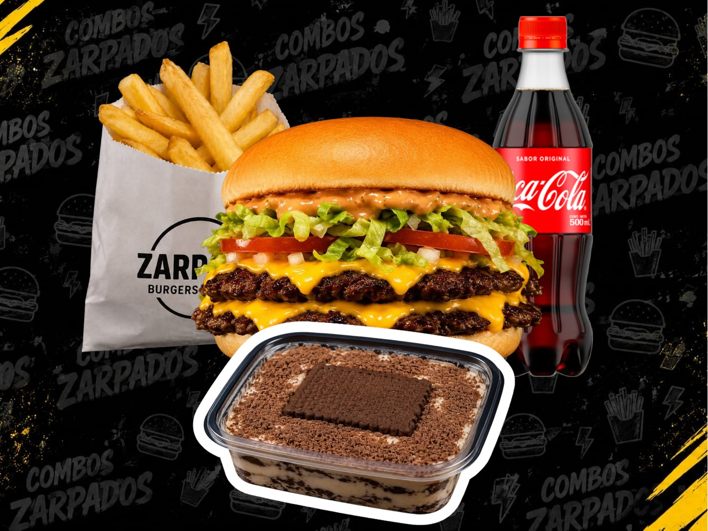 DOBLE COMPLETA + PAPAS + GASEOSA + CHOCOTORTA