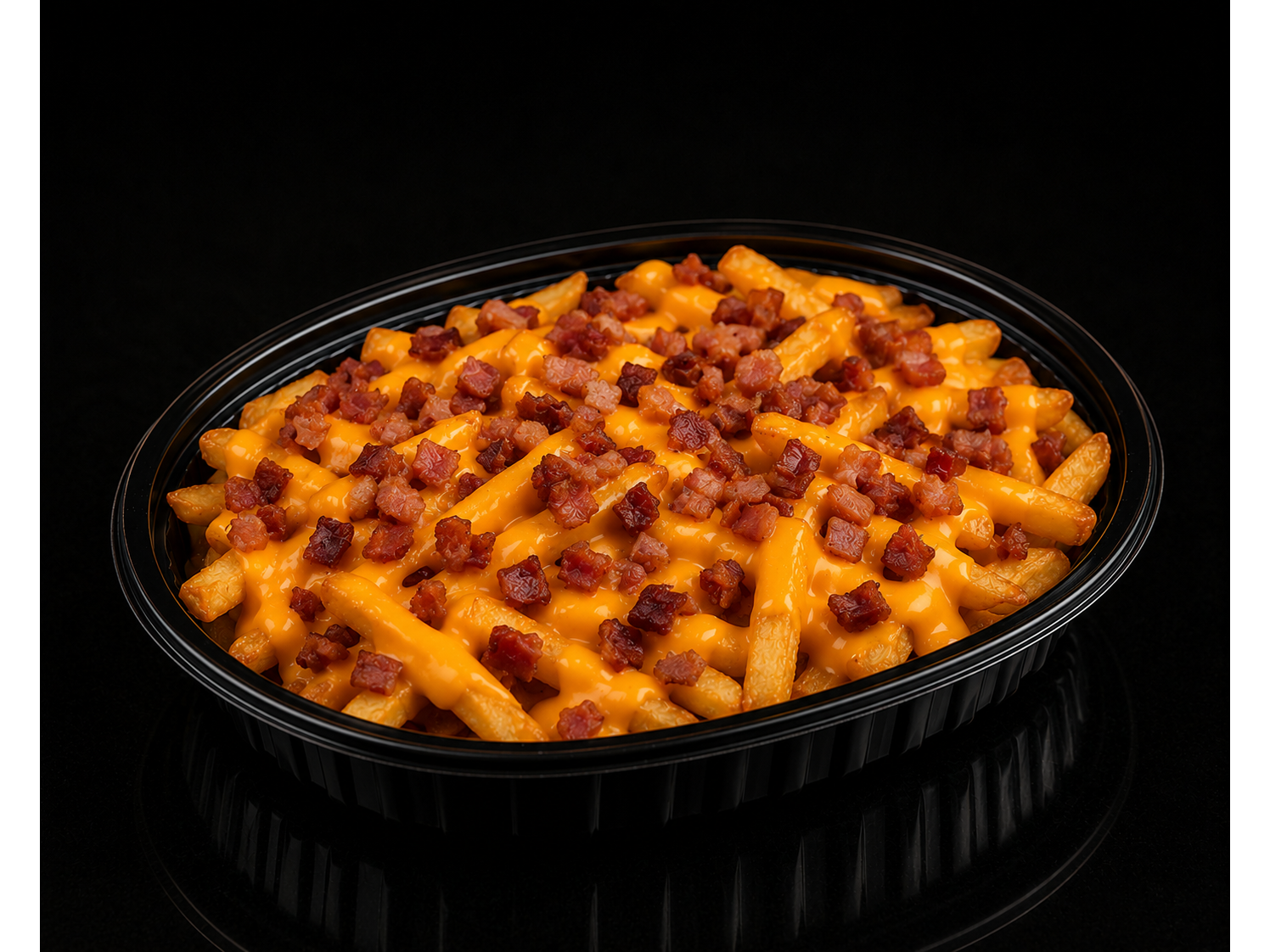 BANDEJA DE PAPAS CON CHEDDAR Y BACON
