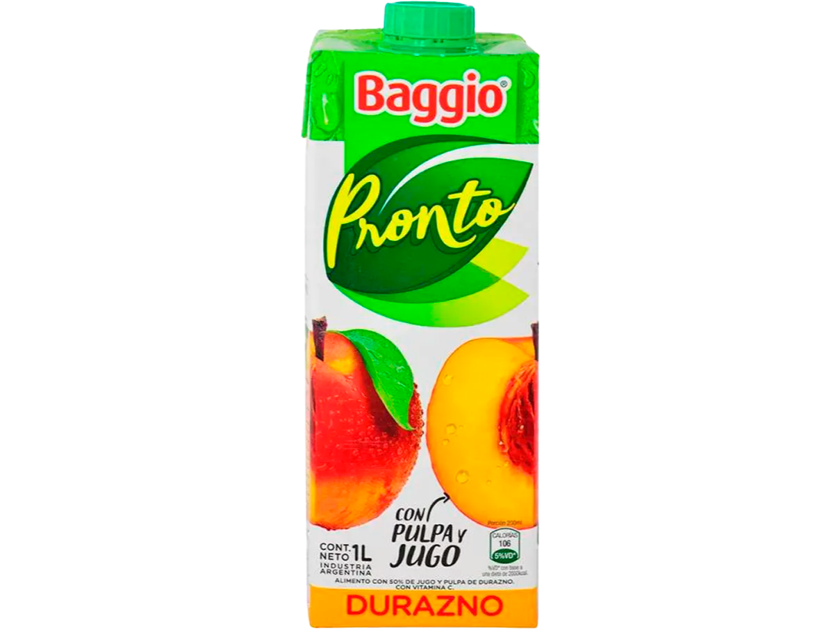 JUGO BAGGIO DURAZNO X 1 LITRO