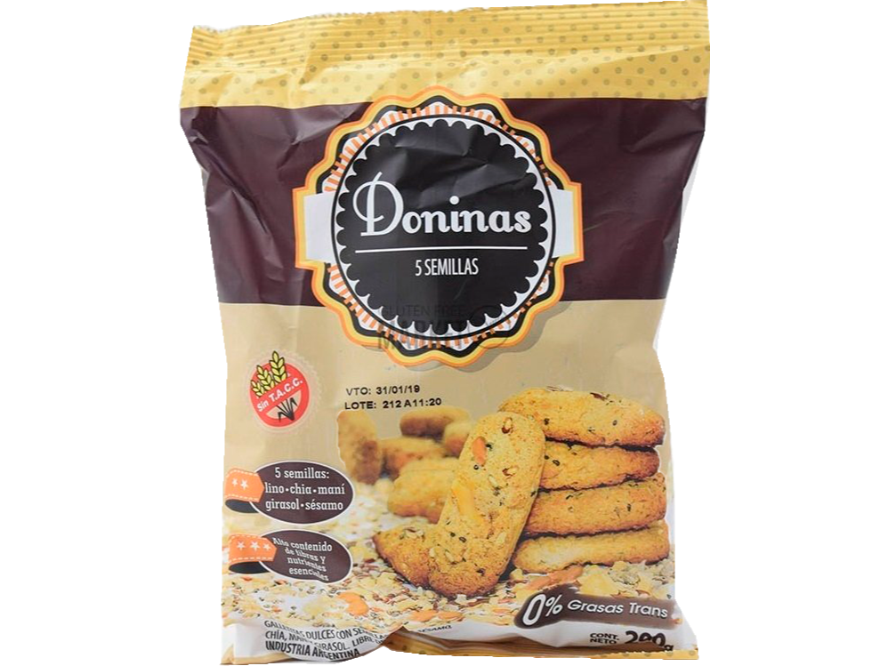 GALLETAS DONINAS C/SEMILLAS X 200GS.